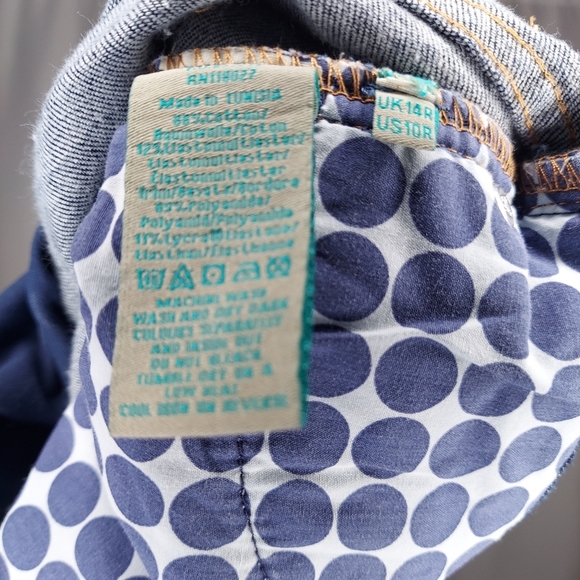 Boden Maternity Jeans 10 Stretch Denim Short Panel Straight Adjustable Waist - Picture 6 of 6